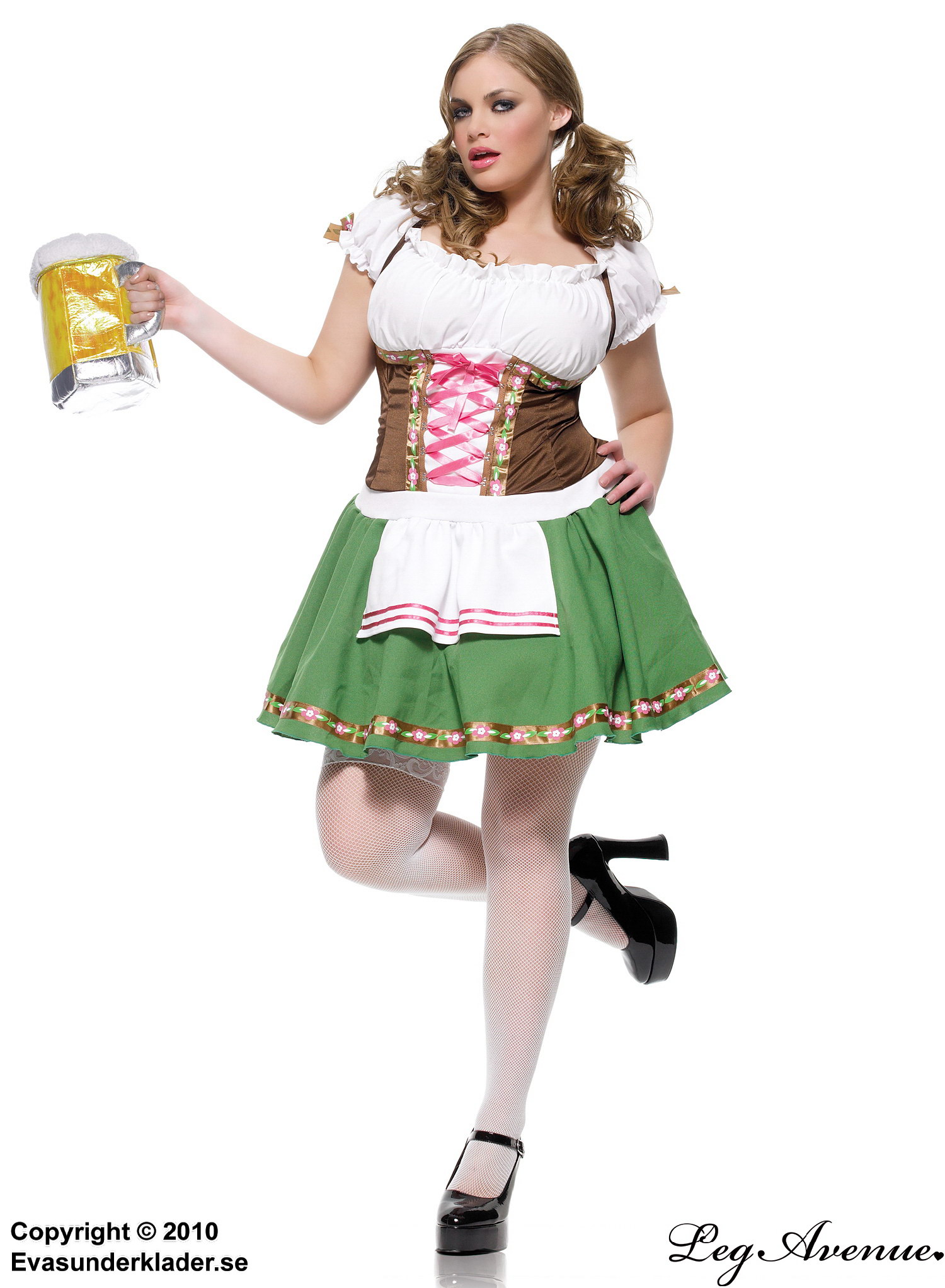 Oktoberfest-Bedienung, Dirndlkleid, Schnürung, Schürze, Plus Size